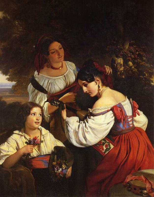 Franz Xaver Winterhalter Roman Genre Scene Sweden oil painting art